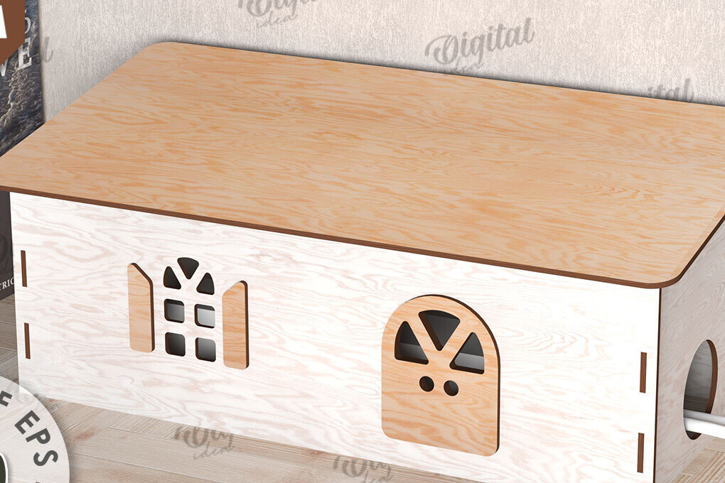 Intra απο ξύλο plywood 3mm-4mm πάχος – Ξύλινο κιβώτιο διαχείρισης καλωδίων Κοπή λέιζερ Δίασταση  20x20 cm INTRAFABR-112090667