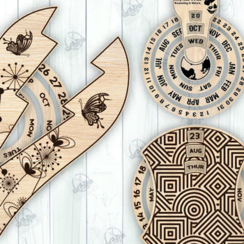 Intra απο ξύλο plywood 3mm-4mm πάχος – Ξύλινο Ημερολόγιο 2025 I Δέσμη κοπής με λέιζερ Δίασταση  20x20 cm INTRAFABR-110927442 - Image 2