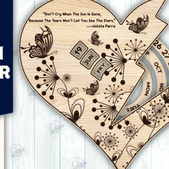 Intra απο ξύλο plywood 3mm-4mm πάχος – Ξύλινο Ημερολόγιο 2025 I Δίασταση  20x20 cm INTRAFABR-110927219 - Image 1