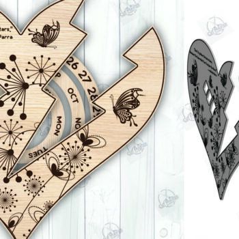 Intra απο ξύλο plywood 3mm-4mm πάχος – Ξύλινο Ημερολόγιο 2025 I Δίασταση  20x20 cm INTRAFABR-110927219 - Image 2