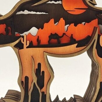 Intra απο ξύλο plywood 3mm-4mm πάχος – Ξύλινη καμήλα 3D Χριστουγεννιάτικο Στολίδι Δίασταση  20x20 cm INTRAFABR-51146220 - Image 3