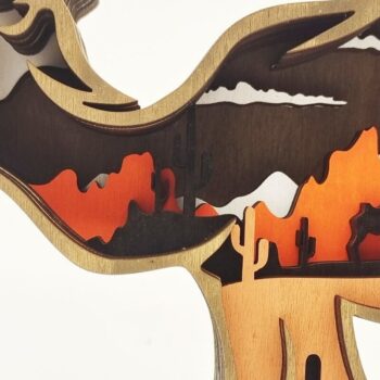 Intra απο ξύλο plywood 3mm-4mm πάχος – Ξύλινη καμήλα 3D Χριστουγεννιάτικο Στολίδι Δίασταση  20x20 cm INTRAFABR-51146220 - Image 5