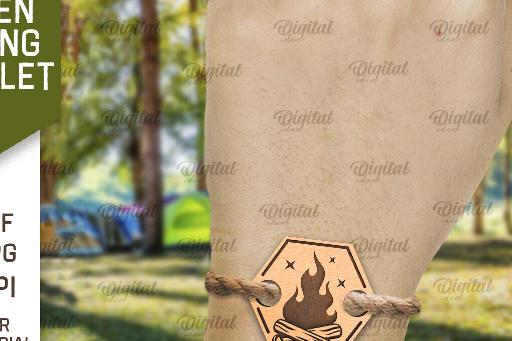 Intra απο ξύλο plywood 3mm-4mm πάχος – Ξύλινο βραχιόλι κάμπινγκ κοπής με λέιζερ Δίασταση  20x20 cm INTRAFABR-93856969