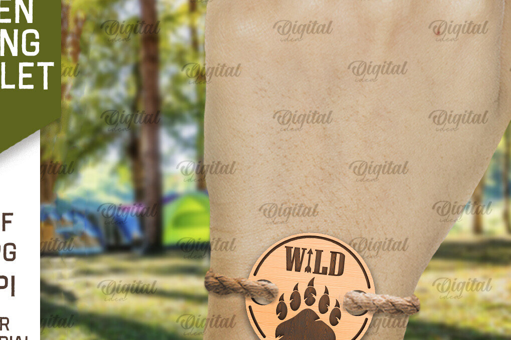 Intra απο ξύλο plywood 3mm-4mm πάχος – Ξύλινο βραχιόλι κάμπινγκ κοπής με λέιζερ Δίασταση  20x20 cm INTRAFABR-93857275