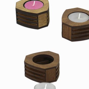 Intra απο ξύλο plywood 3mm-4mm πάχος – Ξύλινη Κηροπήγα. Αρχείο κοπής με λέιζερ Δίασταση  20x20 cm INTRAFABR-90346910 - Image 1