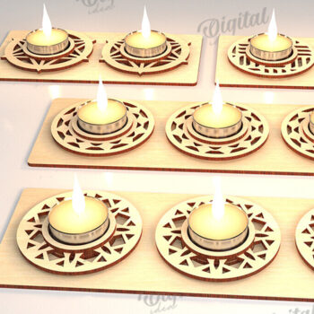 Intra απο ξύλο plywood 3mm-4mm πάχος – Ξύλινες Κηροπήγια Δέσμη κοπής με λέιζερ Δίασταση  20x20 cm INTRAFABR-115364654 - Image 1