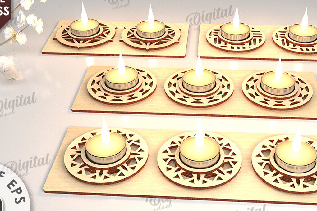 Intra απο ξύλο plywood 3mm-4mm πάχος – Ξύλινες Κηροπήγια Δέσμη κοπής με λέιζερ Δίασταση  20x20 cm INTRAFABR-115364654