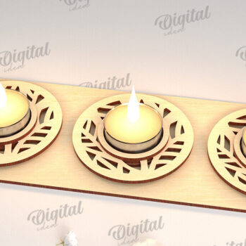 Intra απο ξύλο plywood 3mm-4mm πάχος – Ξύλινες Κηροπήγια Δέσμη κοπής με λέιζερ Δίασταση  20x20 cm INTRAFABR-115364654 - Image 3