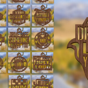 Intra απο ξύλο plywood 3mm-4mm πάχος – Ξύλινο πακέτο γούρια αυτοκινήτου. LaserCut Δίασταση  20x20 cm INTRAFABR-82309450