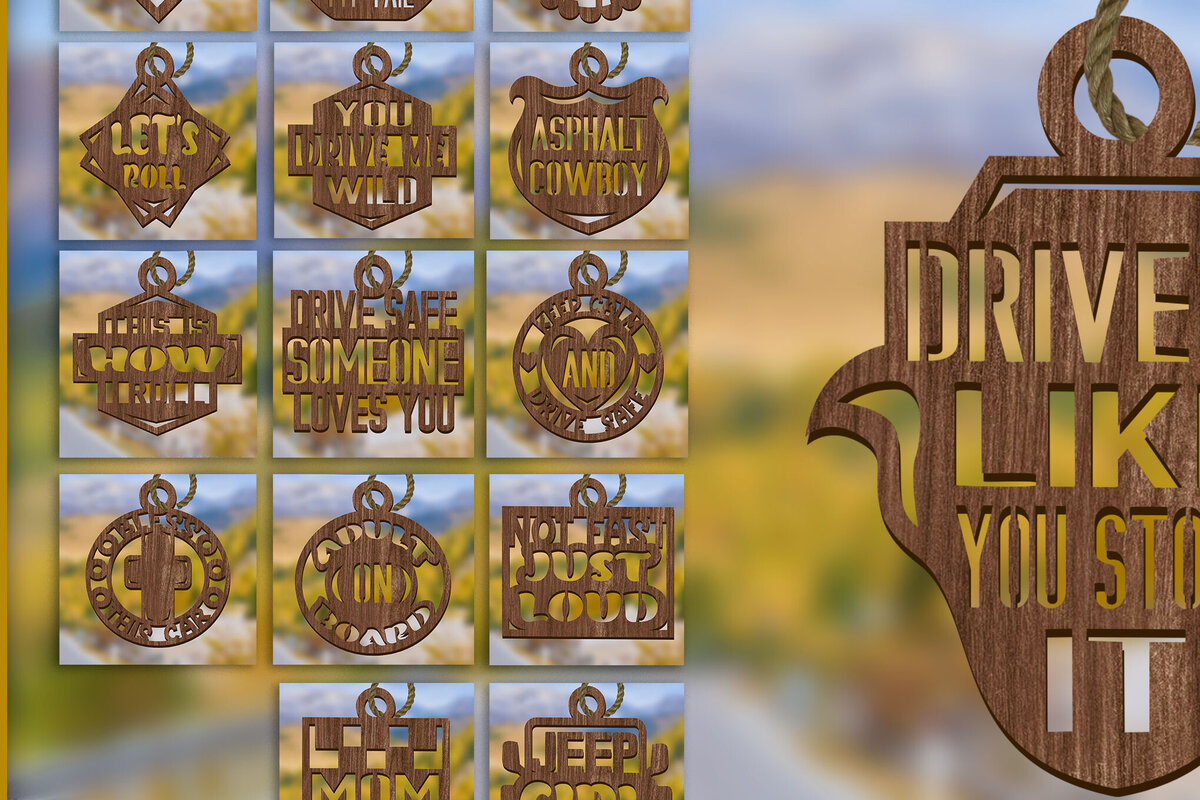 Intra απο ξύλο plywood 3mm-4mm πάχος – Ξύλινο πακέτο γούρια αυτοκινήτου. LaserCut Δίασταση  20x20 cm INTRAFABR-82309450