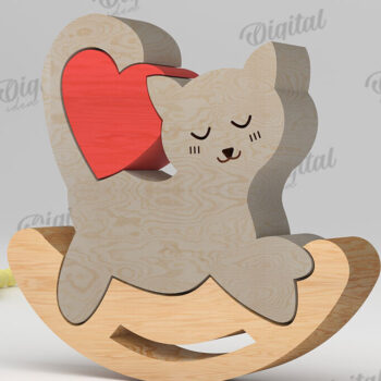 Intra απο ξύλο plywood 3mm-4mm πάχος – Ξύλινη γάτα παζλ. Ζώο Δίασταση  20x20 cm INTRAFABR-108580721 - Image 1