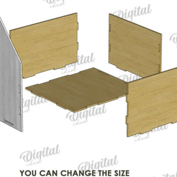 Intra απο ξύλο plywood 3mm-4mm πάχος – Πακέτο Ξύλινα Κουτιά Παιδικού Σπιτιού Δίασταση  20x20 cm INTRAFABR-120104264 - Image 2