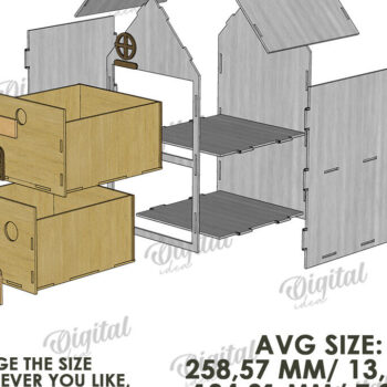 Intra απο ξύλο plywood 3mm-4mm πάχος – Πακέτο Ξύλινα Κουτιά Παιδικού Σπιτιού Δίασταση  20x20 cm INTRAFABR-120104264 - Image 8