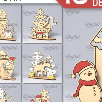 Intra απο ξύλο plywood 3mm-4mm πάχος – Ξύλινο χριστουγεννιάτικο ντεκόρ Δέσμη κοπής με λέιζερ Δίασταση  20x20 cm INTRAFABR-107889734 - Image 1