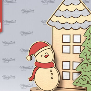 Intra απο ξύλο plywood 3mm-4mm πάχος – Ξύλινο χριστουγεννιάτικο ντεκόρ Δέσμη κοπής με λέιζερ Δίασταση  20x20 cm INTRAFABR-107889734 - Image 4