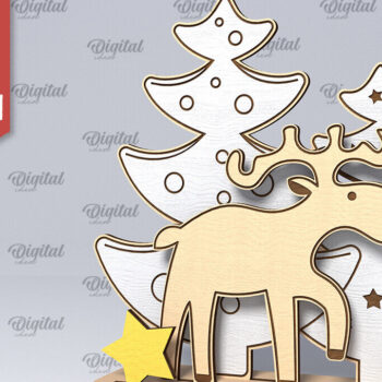 Intra απο ξύλο plywood 3mm-4mm πάχος – Ξύλινο χριστουγεννιάτικο ντεκόρ Δέσμη κοπής με λέιζερ Δίασταση  20x20 cm INTRAFABR-107889734 - Image 12