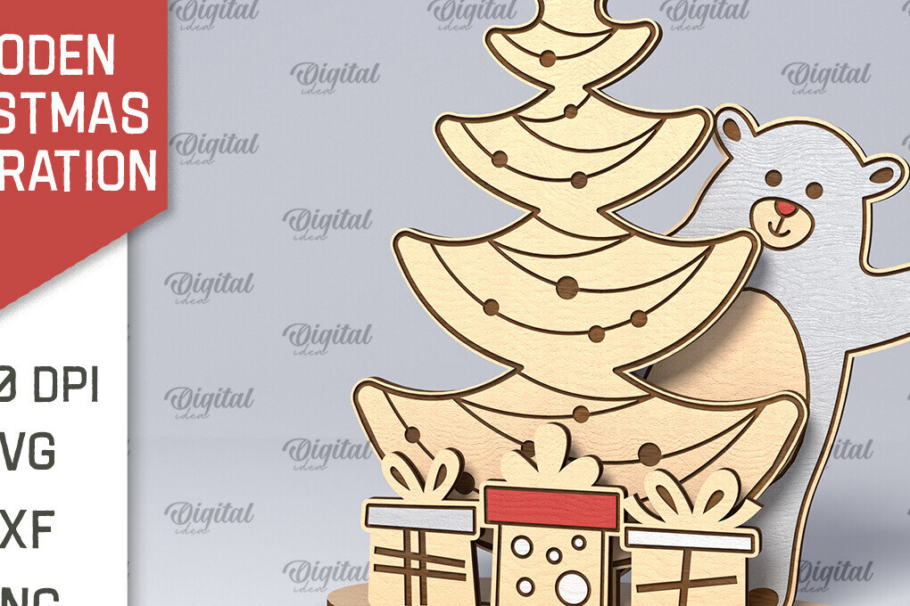 Intra απο ξύλο plywood 3mm-4mm πάχος – Ξύλινο χριστουγεννιάτικο ντεκόρ  κοπής με λέιζερ Δίασταση  20x20 cm INTRAFABR-107882300