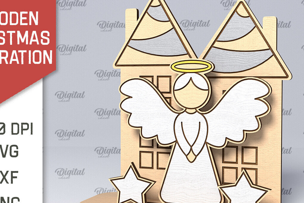 Intra απο ξύλο plywood 3mm-4mm πάχος – Ξύλινο χριστουγεννιάτικο ντεκόρ  κοπής με λέιζερ Δίασταση  20x20 cm INTRAFABR-107882718