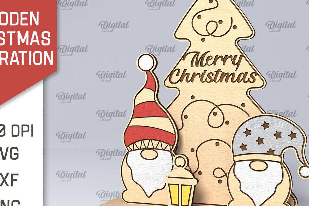 Intra απο ξύλο plywood 3mm-4mm πάχος – Ξύλινο χριστουγεννιάτικο ντεκόρ  κοπής με λέιζερ Δίασταση  20x20 cm INTRAFABR-107882869