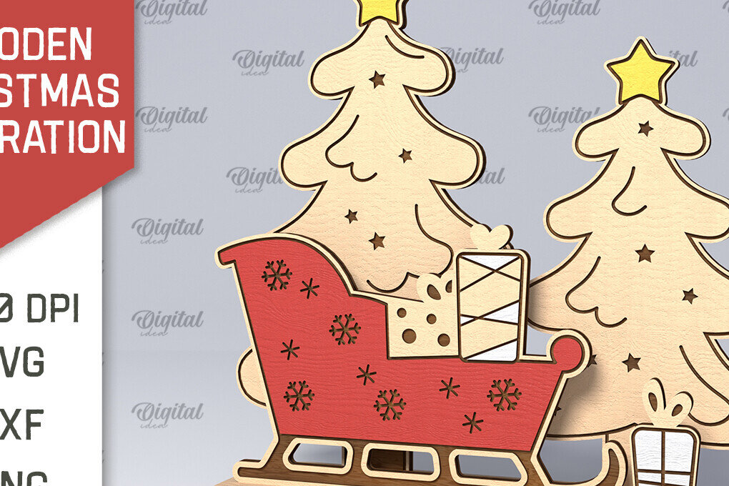 Intra απο ξύλο plywood 3mm-4mm πάχος – Ξύλινο χριστουγεννιάτικο ντεκόρ  κοπής με λέιζερ Δίασταση  20x20 cm INTRAFABR-107883292