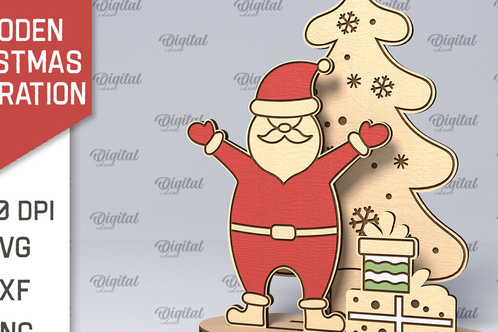 Intra απο ξύλο plywood 3mm-4mm πάχος – Ξύλινο χριστουγεννιάτικο ντεκόρ  κοπής με λέιζερ Δίασταση  20x20 cm INTRAFABR-107883420