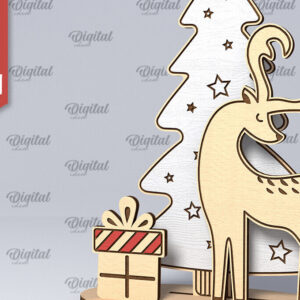 Intra απο ξύλο plywood 3mm-4mm πάχος – Ξύλινο χριστουγεννιάτικο ντεκόρ  κοπής με λέιζερ Δίασταση  20x20 cm INTRAFABR-107881982