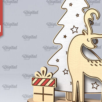 Intra απο ξύλο plywood 3mm-4mm πάχος – Ξύλινο χριστουγεννιάτικο ντεκόρ  κοπής με λέιζερ Δίασταση  20x20 cm INTRAFABR-107881982 - Image 1