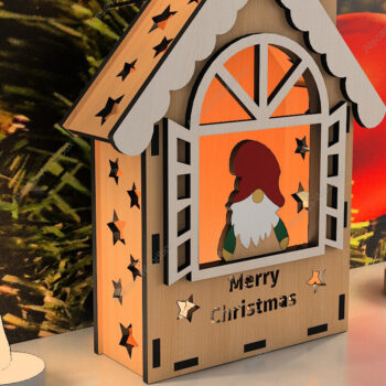 Intra απο ξύλο plywood 3mm-4mm πάχος – Ξύλινο Χριστουγεννιάτικο Σπίτι / Θήκη για ρεσώ Δίασταση  20x20 cm INTRAFABR-80412691 - Image 3