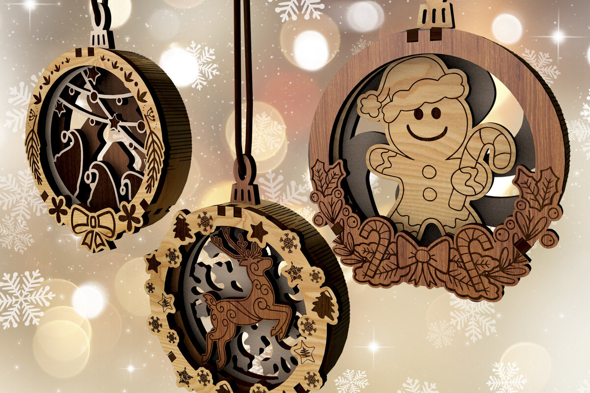 Intra απο ξύλο plywood 3mm-4mm πάχος – Ξύλινα χριστουγεννιάτικα στολίδια Δίασταση  20x20 cm INTRAFABR-109230426