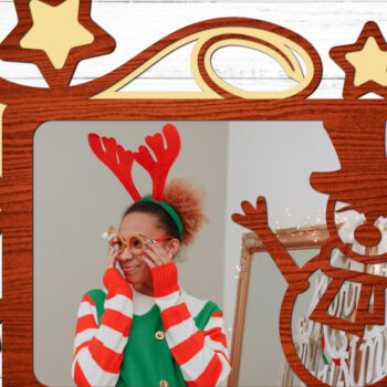 Intra απο ξύλο plywood 3mm-4mm πάχος – Ξύλινη χριστουγεννιάτικη κορνίζα 3d δέσμη Δίασταση  20x20 cm INTRAFABR-78178949 - Image 3