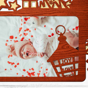 Intra απο ξύλο plywood 3mm-4mm πάχος – Ξύλινη χριστουγεννιάτικη κορνίζα 3d δέσμη Δίασταση  20x20 cm INTRAFABR-78178949 - Image 5