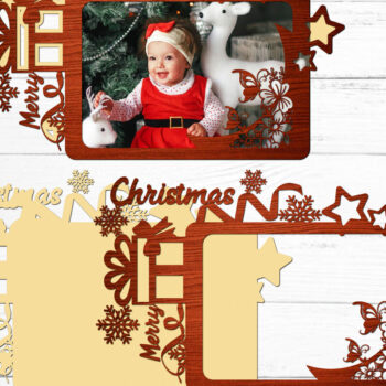 Intra απο ξύλο plywood 3mm-4mm πάχος – Ξύλινη χριστουγεννιάτικη κορνίζα 3d δέσμη Δίασταση  20x20 cm INTRAFABR-78178949 - Image 8