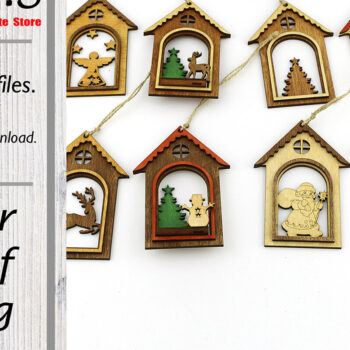 Intra απο ξύλο plywood 3mm-4mm πάχος – Ξύλινα χριστουγεννιάτικα παιχνίδια κομμένα με λέιζερ αρχείο Δίασταση  20x20 cm INTRAFABR-86285743 - Image 1