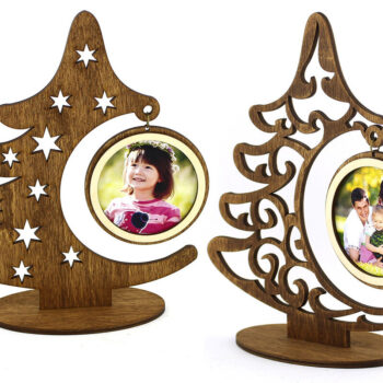 Intra απο ξύλο plywood 3mm-4mm πάχος – Ξύλινο χριστουγεννιάτικο δέντρο με φωτογραφία Δίασταση  20x20 cm INTRAFABR-85466125 - Image 2