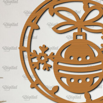 Intra απο ξύλο plywood 3mm-4mm πάχος – Ξύλινο Χριστουγεννιάτικο στεφάνι με λέιζερ Δίασταση  20x20 cm INTRAFABR-99883361 - Image 1