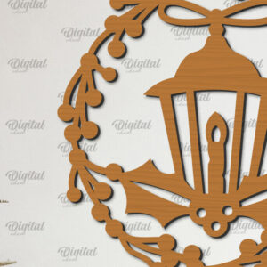 Intra απο ξύλο plywood 3mm-4mm πάχος – Ξύλινο Χριστουγεννιάτικο στεφάνι με λέιζερ Δίασταση  20x20 cm INTRAFABR-99883411