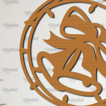 Intra απο ξύλο plywood 3mm-4mm πάχος – Ξύλινο Χριστουγεννιάτικο στεφάνι με λέιζερ Δίασταση  20x20 cm INTRAFABR-99883227 - Image 1