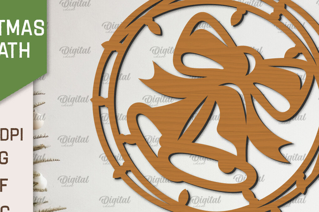 Intra απο ξύλο plywood 3mm-4mm πάχος – Ξύλινο Χριστουγεννιάτικο στεφάνι με λέιζερ Δίασταση  20x20 cm INTRAFABR-99883227