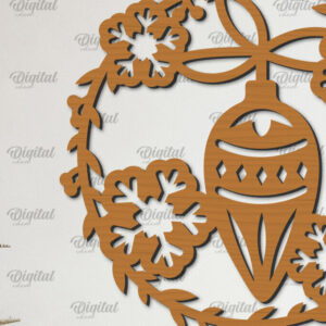 Intra απο ξύλο plywood 3mm-4mm πάχος – Ξύλινο Χριστουγεννιάτικο στεφάνι με λέιζερ Δίασταση  20x20 cm INTRAFABR-99883257