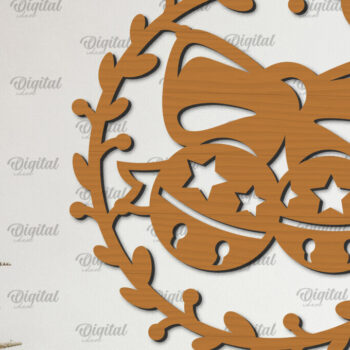 Intra απο ξύλο plywood 3mm-4mm πάχος – Ξύλινο Χριστουγεννιάτικο στεφάνι με λέιζερ Δίασταση  20x20 cm INTRAFABR-99883321 - Image 1