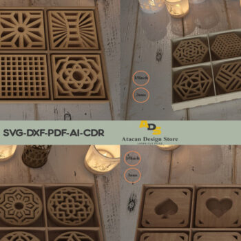 Intra απο ξύλο plywood 3mm-4mm πάχος – Ξύλινο Σετ σουβέρ δώρο 284 Δίασταση  20x20 cm INTRAFABR-56301807 - Image 1