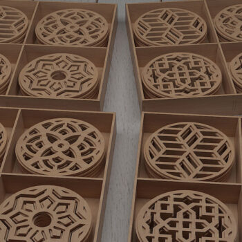 Intra απο ξύλο plywood 3mm-4mm πάχος – Ξύλινο Σετ σουβέρ δώρο 284 Δίασταση  20x20 cm INTRAFABR-56301807 - Image 8