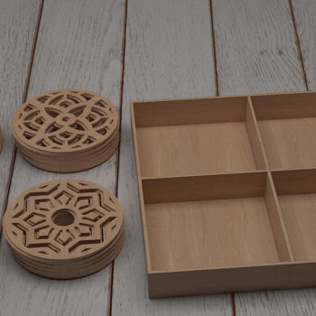 Intra απο ξύλο plywood 3mm-4mm πάχος – Ξύλινο Σετ σουβέρ δώρο 284 Δίασταση  20x20 cm INTRAFABR-56301807 - Image 9