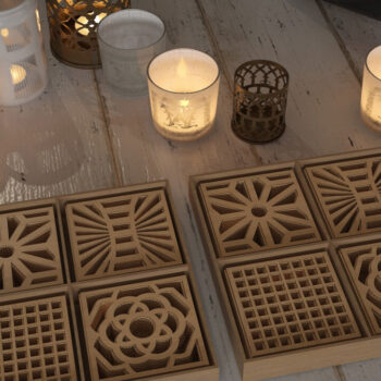 Intra απο ξύλο plywood 3mm-4mm πάχος – Ξύλινο Σετ σουβέρ δώρο 284 Δίασταση  20x20 cm INTRAFABR-56301807 - Image 12