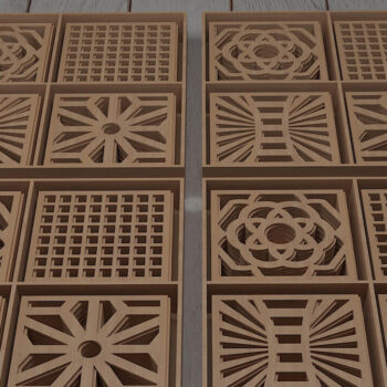 Intra απο ξύλο plywood 3mm-4mm πάχος – Ξύλινο Σετ σουβέρ δώρο 284 Δίασταση  20x20 cm INTRAFABR-56301807 - Image 14