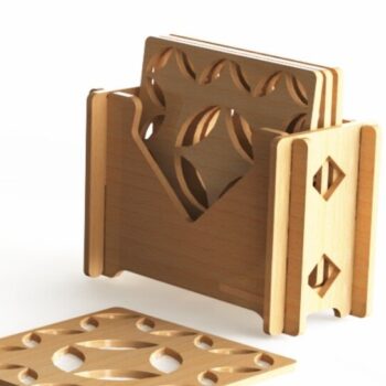Intra απο ξύλο plywood 3mm-4mm πάχος – Σετ σουβέρ ξύλινο με βάση Δίασταση  20x20 cm INTRAFABR-51294875 - Image 1