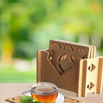 Intra απο ξύλο plywood 3mm-4mm πάχος – Σετ σουβέρ ξύλινο με βάση Δίασταση  20x20 cm INTRAFABR-51294875 - Image 2