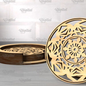 Intra απο ξύλο plywood 3mm-4mm πάχος – Ξύλινα σουβέρ με θήκη Δίασταση  20x20 cm INTRAFABR-107431181