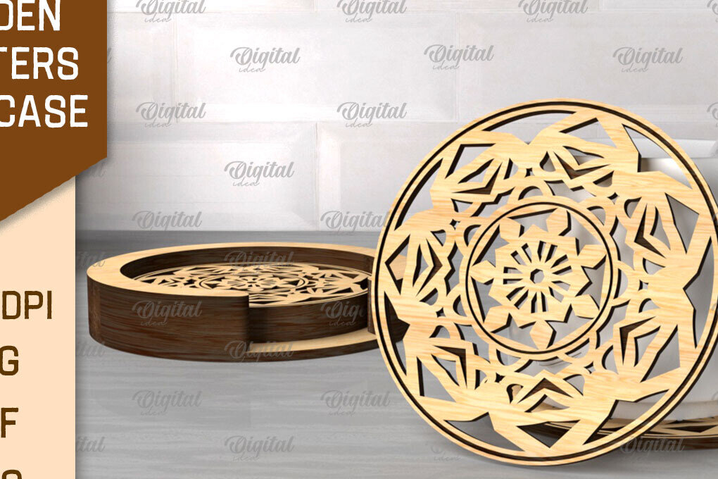 Intra απο ξύλο plywood 3mm-4mm πάχος – Ξύλινα σουβέρ με θήκη Δίασταση  20x20 cm INTRAFABR-107431181