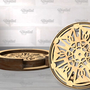 Intra απο ξύλο plywood 3mm-4mm πάχος – Ξύλινα σουβέρ με θήκη Δίασταση  20x20 cm INTRAFABR-107429458